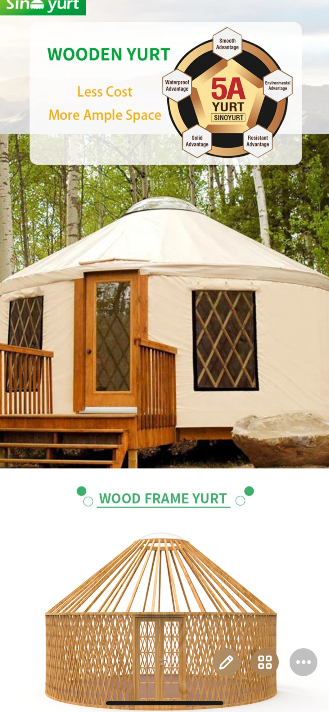 Sinoyurt Luxury and Beautiful Mongolian Yurt on Sale